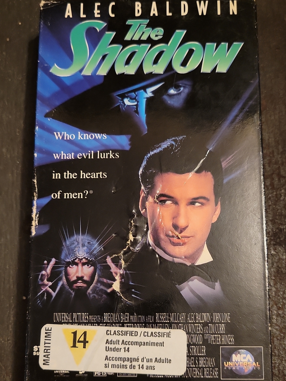 Universal The Shadow VHS with Blue and Black Artwork